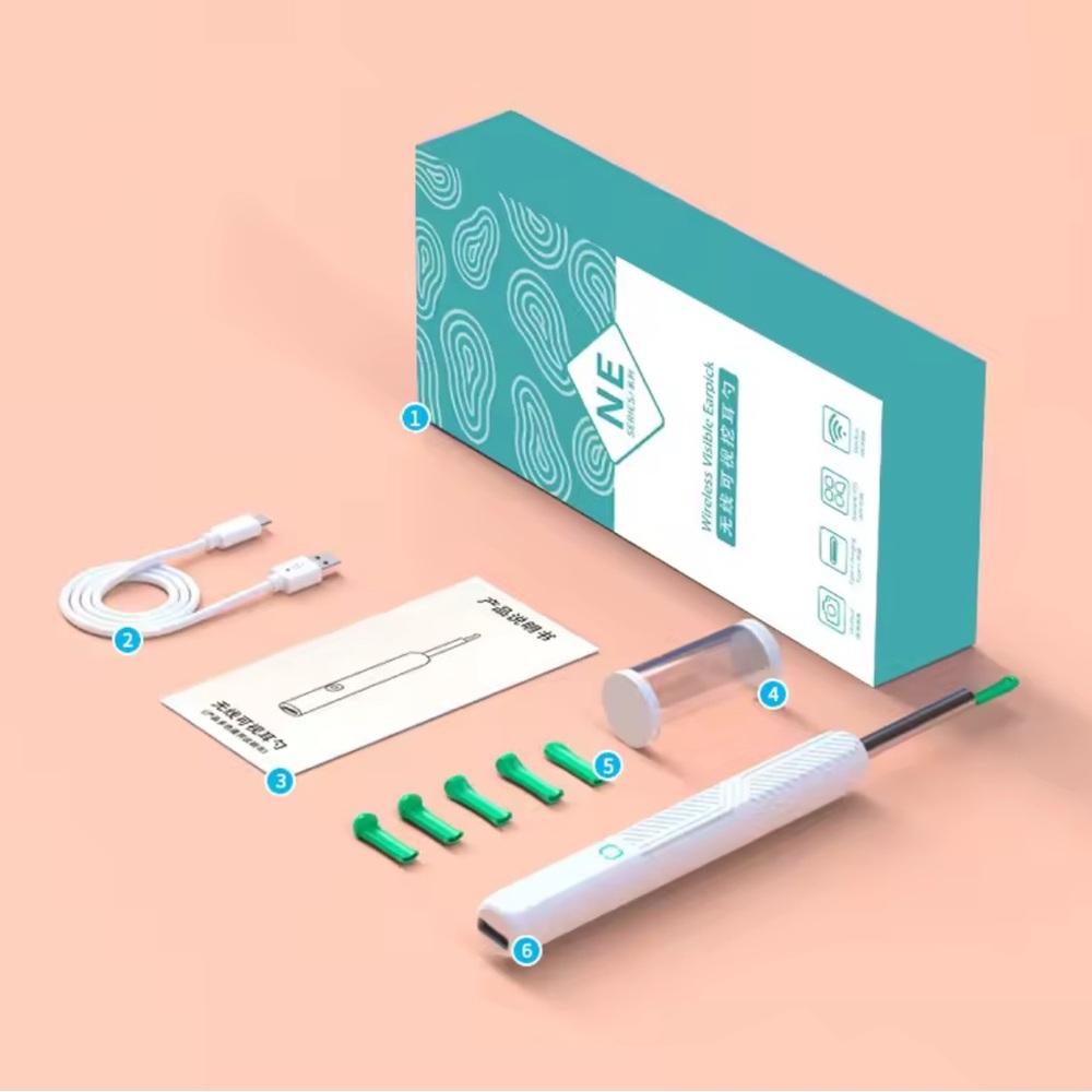 White and Green Electric Ear Cleaner